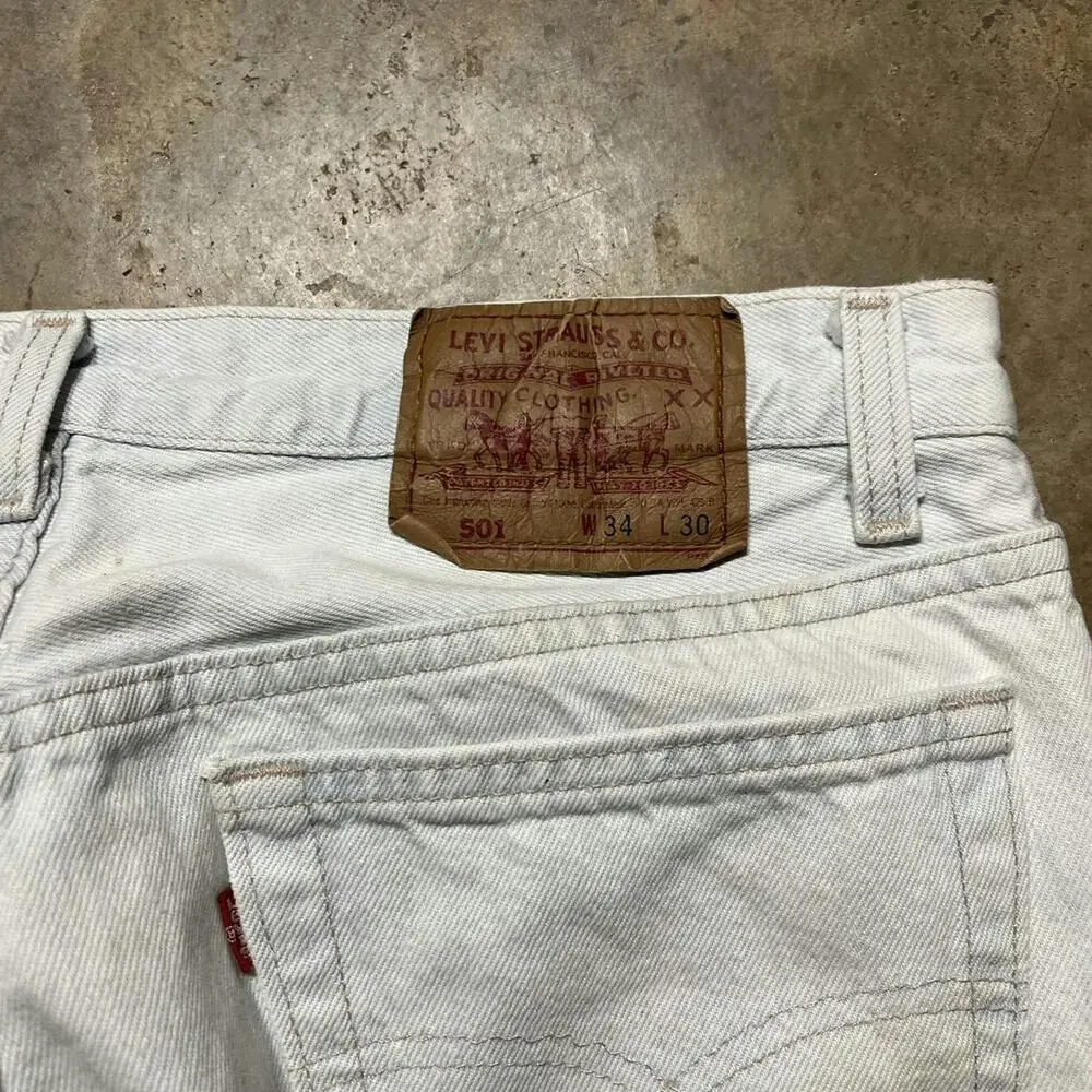 Vintage 90s Levi's 501xx Distressed Straight Cut Jeans 33x30